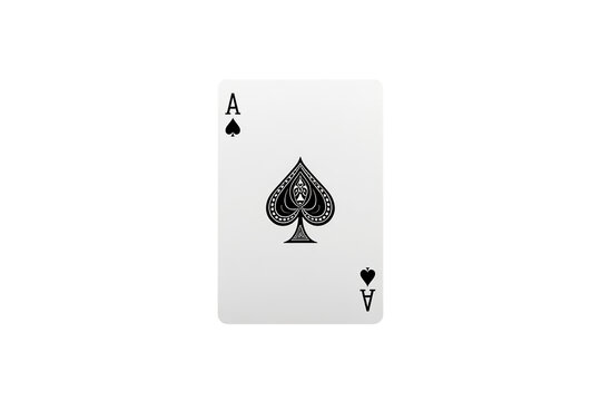 Ace of spades playing card with classic black symbol