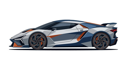 Fototapeta premium Modern sports car vector illustration with sleek aerodynamic design