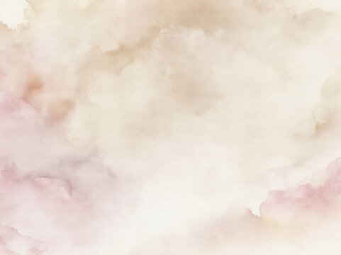 Watercolor background soft texture pastel color cloud pattern abstract art gentle gradient beige tone pink tone artistic design minimal style dreamy watercolor background with soft texture pastel