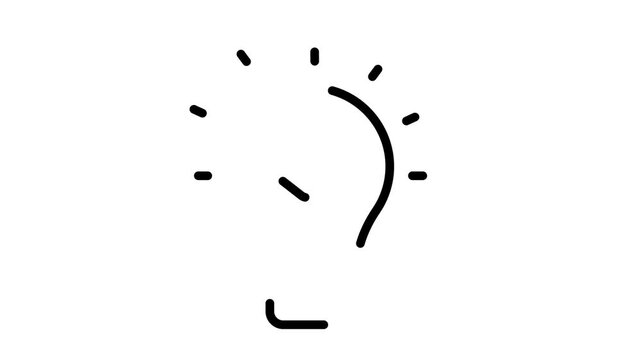 lamp bulb solution new idea business concept line art icon 2d video animation motion