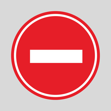 Red no entry traffic sign with a white horizontal bar indicating prohibited access or restricted entry.