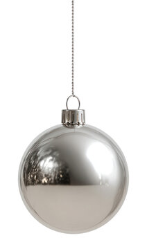 PNG Minimalist silver ornament design.