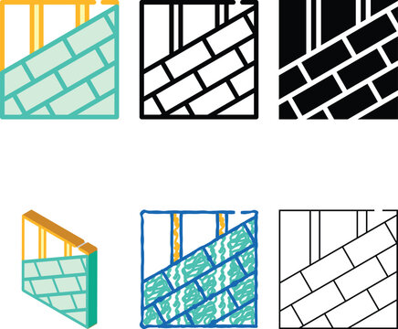 roof tiles laying variations color icon vector. roof tiles laying sign. isolated symbol illustration