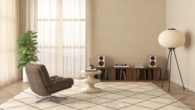 Modern style conceptual interior room
