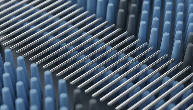 Grooming tool texture background in blue and silver with abstract patterns