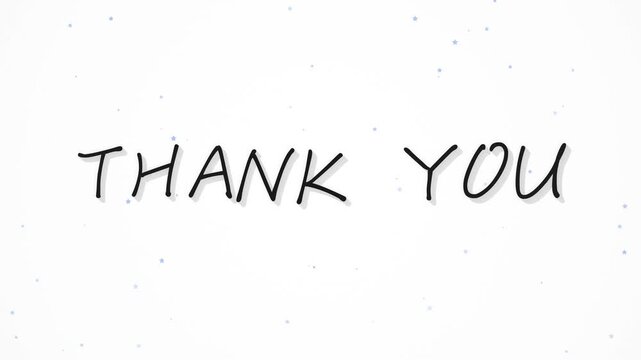 Thank You Handwritten Text Animation White Minimal Background