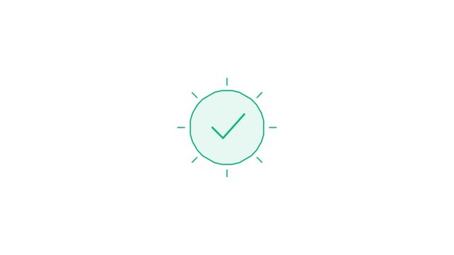 Optimizing mechanical gear efficiency with verified check mark icon