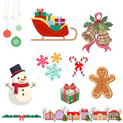 Fototapeta premium set of christmas elements
