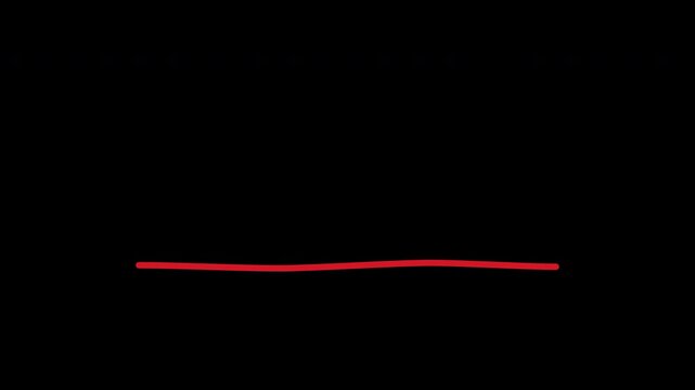 Red hand drawn underline stroke on transparent video