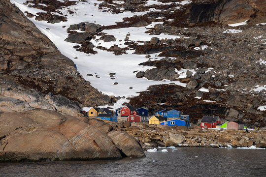 Colorful village of Aappilattoq, Prins Christian Sound, Greenland