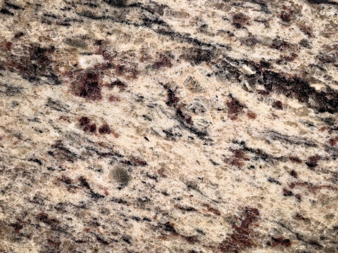 Natural Granite Stone Surface with Cream Gray and Burgundy Veining