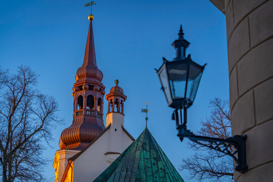 View of St Mary's Cathedral at sunset in winter, Tallinn, Estonia