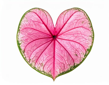 pink heart with leaves