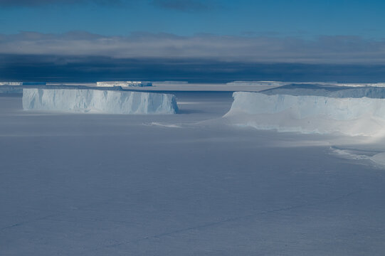 Aerial of Atka Bay, German Neumayer Station III, Antarctica