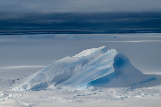 Aerial of Atka Bay, German Neumayer Station III, Antarctica