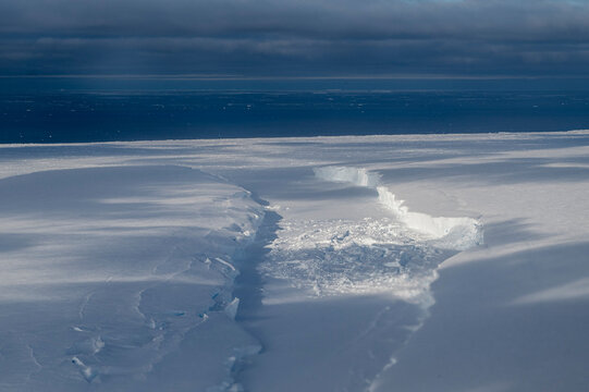Aerial of Atka Bay, German Neumayer Station III, Antarctica