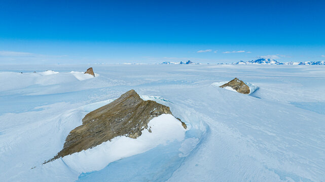 Aerial of Antarctica, Camp Echo, Queen Maud Land, Antarctica