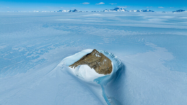 Aerial of Antarctica, Camp Echo, Queen Maud Land, Antarctica