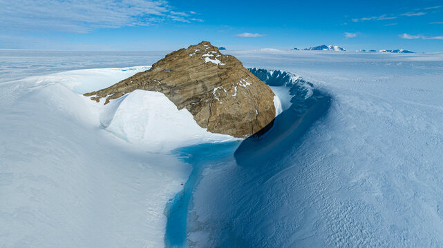 Aerial of Antarctica, Camp Echo, Queen Maud Land, Antarctica
