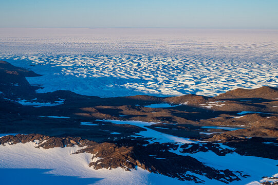 Aerial of the ice waves, Queen Maud Land, Antarctica