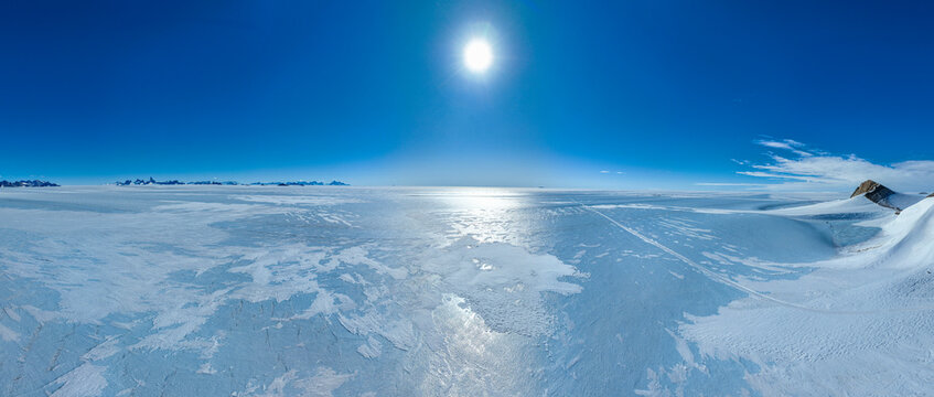 Aerial of Antarctica, Camp Echo, Queen Maud Land, Antarctica