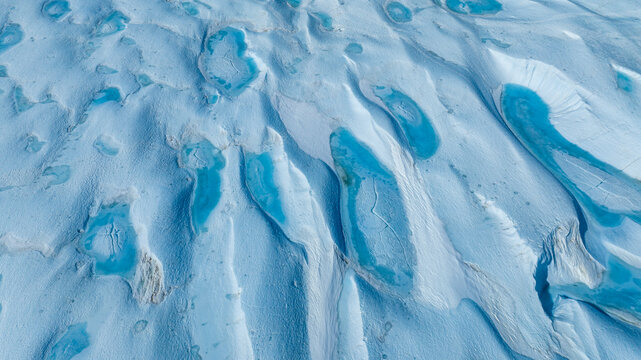Aerial of frozen ice waves, Queen Maud Land, Antarctica