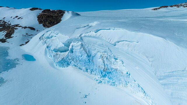 Aerial of a glacier tongue, Queen Maud Land, Antarctica