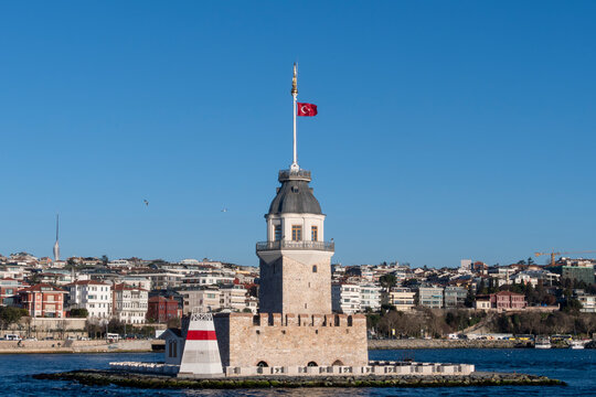 Maidens Tower stands on a small islet in the Bosphorus Strait near the coast of Istanbul, attracting visitors with its history