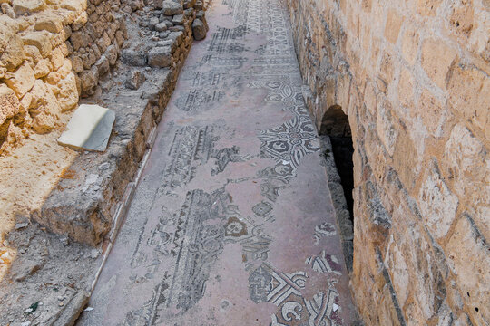 Mosaic ruins reveal ancient designs within archaeological park in Cyprus