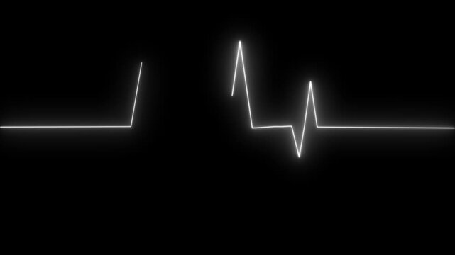 Heartbeat Pulse Line Animation, ECG Electrocardiogram Monitor Loop