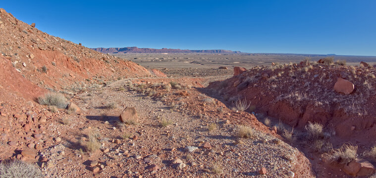 Explore Sun Valley Mine Trail at Vermilion Cliffs National Monument with desert landscape and distant red rock formations in Arizona