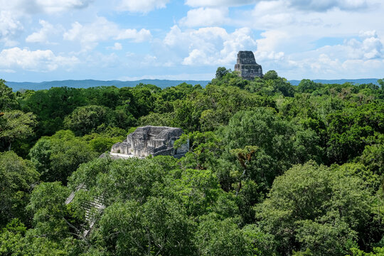 View from Mundo Perdido temple summit reveals the ancient Maya ceremonial layout in Tikal
