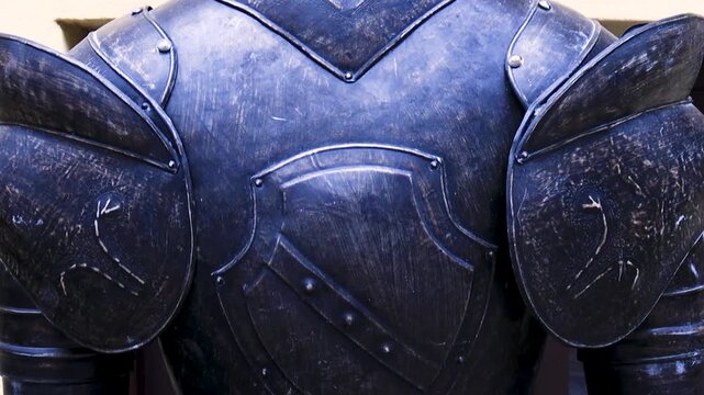 Close up of a knight in armor, statue or sculpture