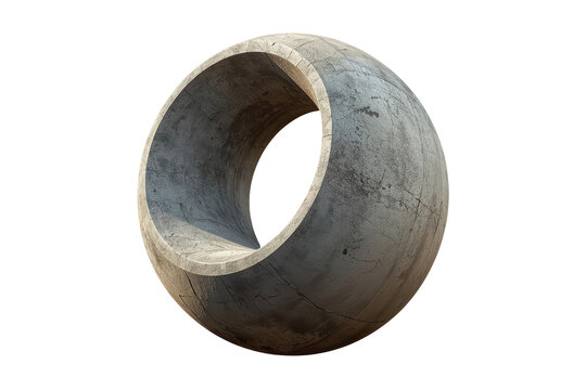 Abstract round concrete ring sculpture