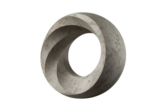 Gray concrete torus ring with circular opening