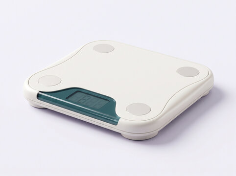 Modern white digital bathroom scale for weight measurement