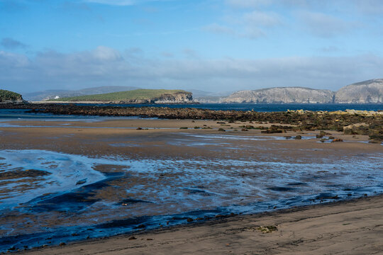 Sandy beach at low tide, Beaver Island, Falkland Islands
