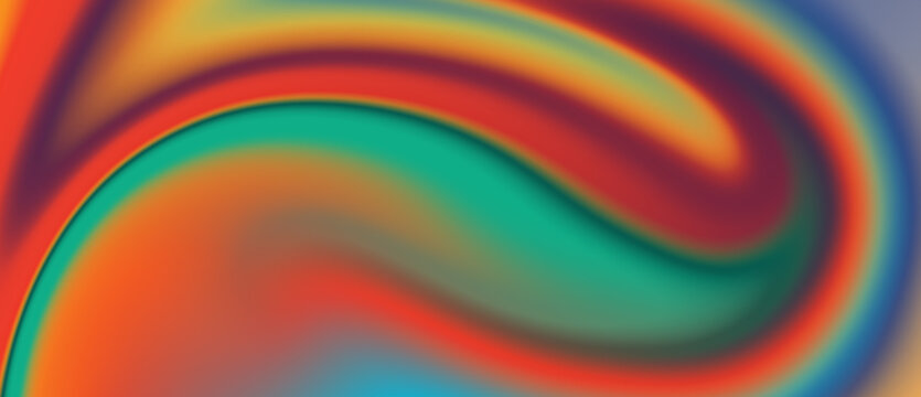Psychedelic liquid swirl pattern showing distorted waves of rainbow colors like orange green and dark red with smooth oily transition for trippy visual effects.