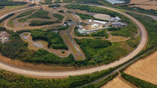 Aerial View of Millbrook Proving Ground Vehicle Test Track Facility in Bedfordshire UK