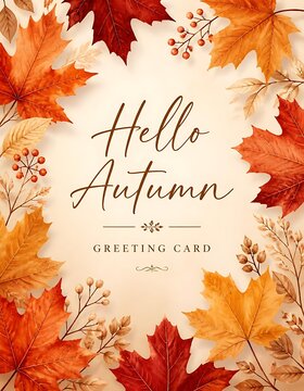 Hello Autumn social media poster design