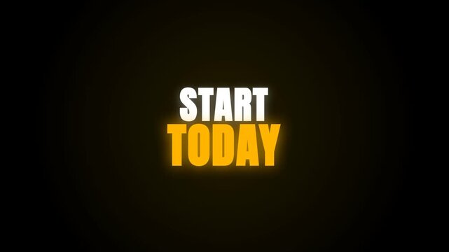 The text START TODAY pulses with a golden glow on a black background as concentric light rings expand outward, delivering a powerful and motivational message through minimalist animation.