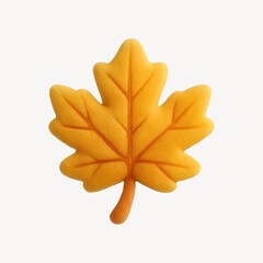 Fototapeta premium Soft plush autumn leaf illustration.