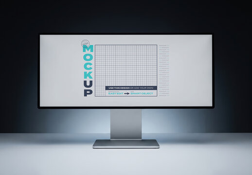 Modern Ultra Widescreen Monitor Mockup