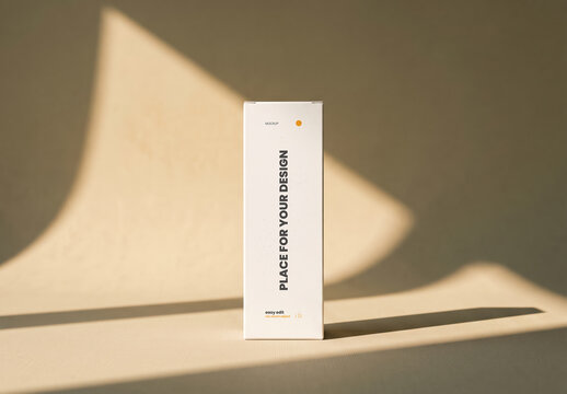 Packaging Box Vertical Stand Mockup Subtle Light