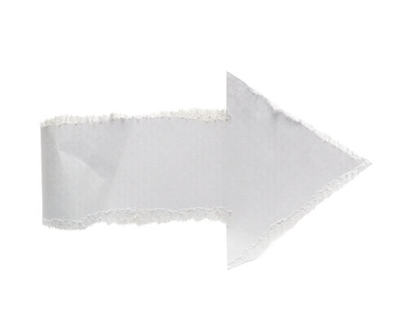 Kreativer Papier-Pfeil aus ausgerissenem Papier isoliert auf transparentem Hintergrund