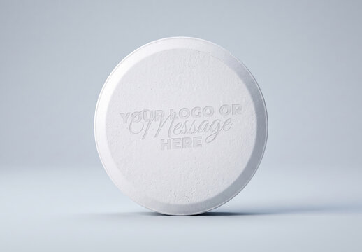 White Pharmaceutical Circle Pill Logo Mockup