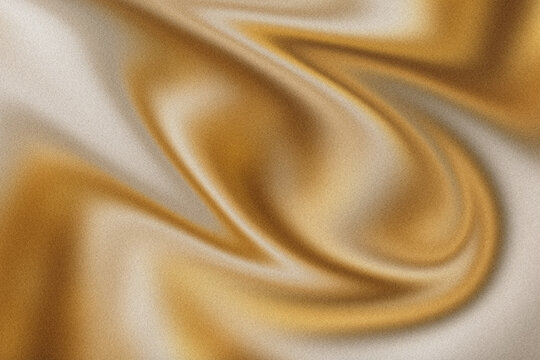 Abstract gold fabric texture with silky folds and grainy metallic surface pattern