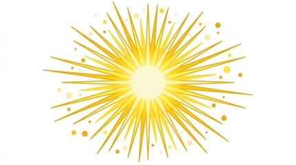 Fototapeta premium Radiant golden sunburst light rays isolated on white background
