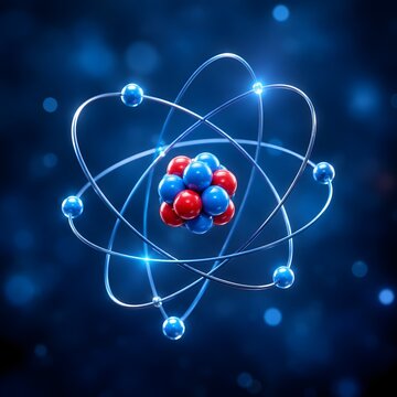 3D Atomic Model with Electrons and Glowing Energy Orbits