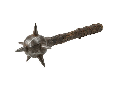 Spiked medieval battle mace weapon illustration
